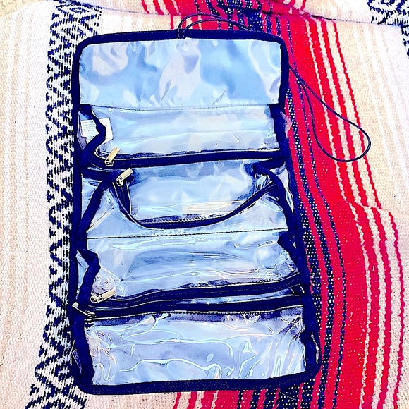 🆕Black Foldable Travel Storage Bag w/4 Zipper Compartments & Button Closure - Picture 3 of 14